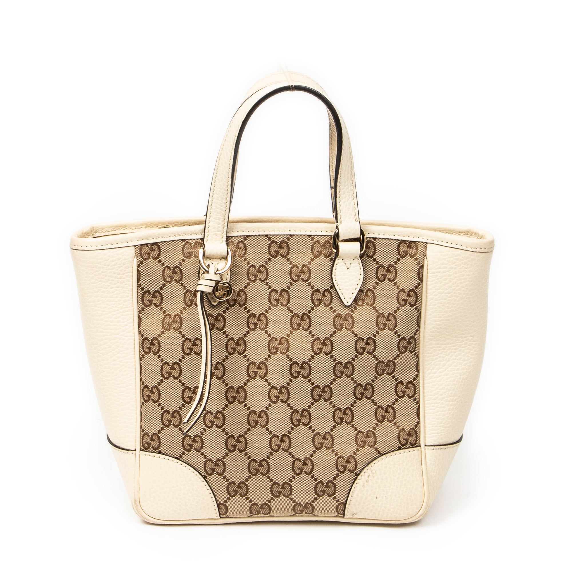 Handbag Small Bree Tote Ivory Monogrammed Canvas