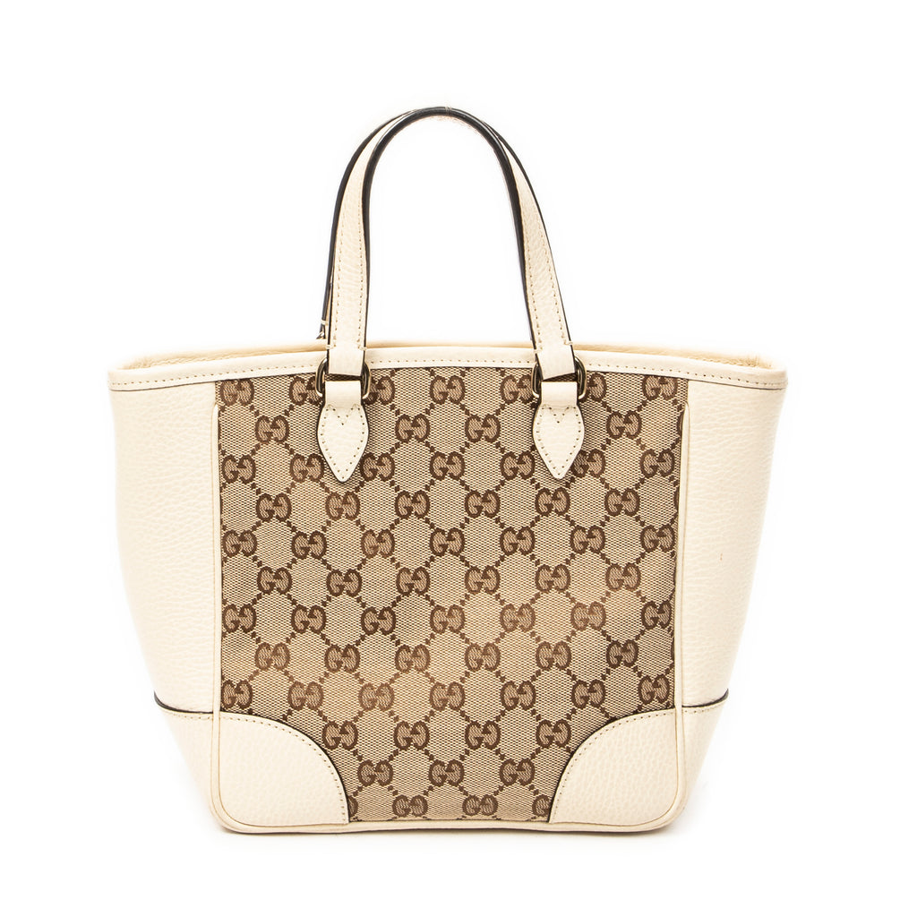 Handbag Small Bree Tote Ivory Monogrammed Canvas