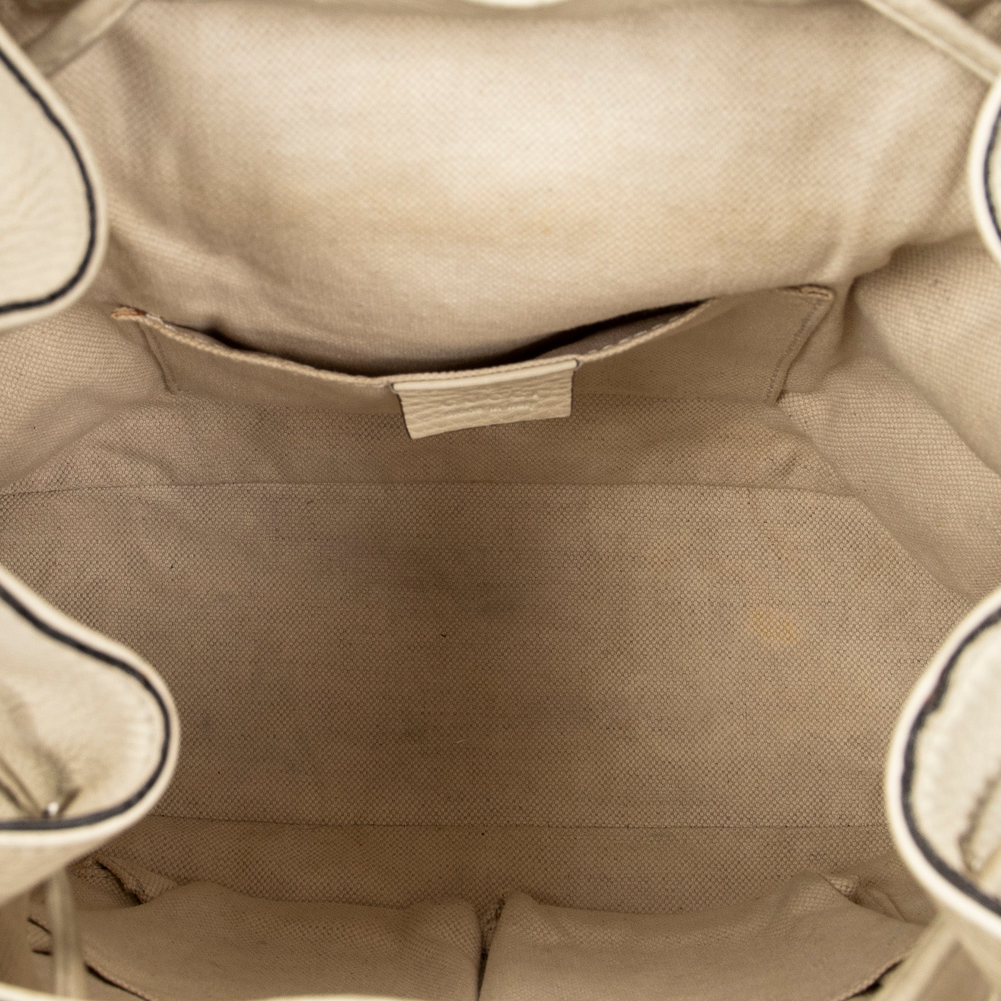 Backpack Medium Bamboo Tassel Backpack Ivory Grained Calfskin Leather