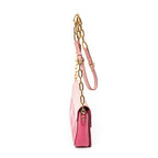 Shoulder Bag Pushlock Flap Chain Crossbody Pink Madras Leather