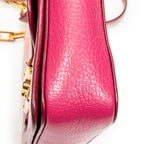 Shoulder Bag Pushlock Flap Chain Crossbody Pink Madras Leather