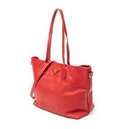 Bolso de hombro convertible abierto tipo tote de piel saffiano roja