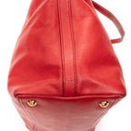 Bolso de hombro convertible abierto tipo tote de piel saffiano roja