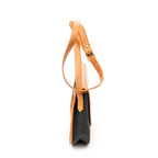 Shoulder Bag Vintage Flap Crossbody Black Woven Coated Canvas