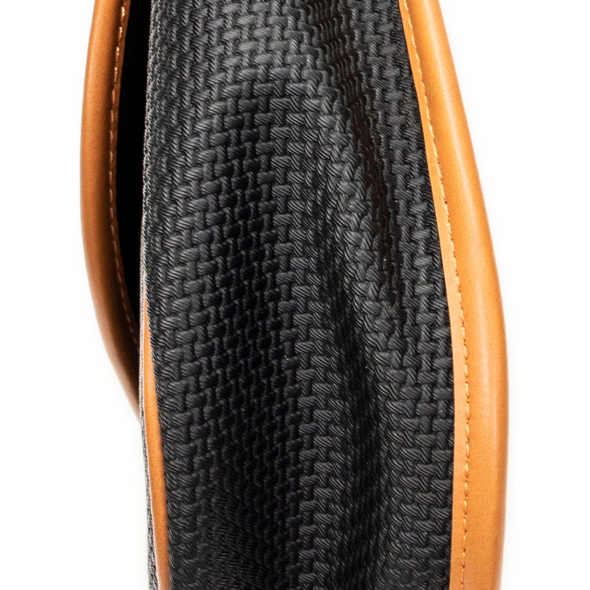 Shoulder Bag Vintage Flap Crossbody Black Woven Coated Canvas