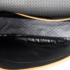 Shoulder Bag Vintage Flap Crossbody Black Woven Coated Canvas