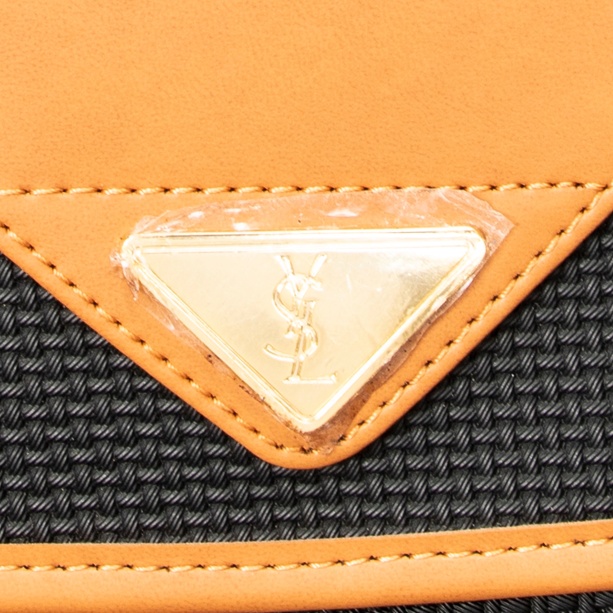 Shoulder Bag Vintage Flap Crossbody Black Woven Coated Canvas