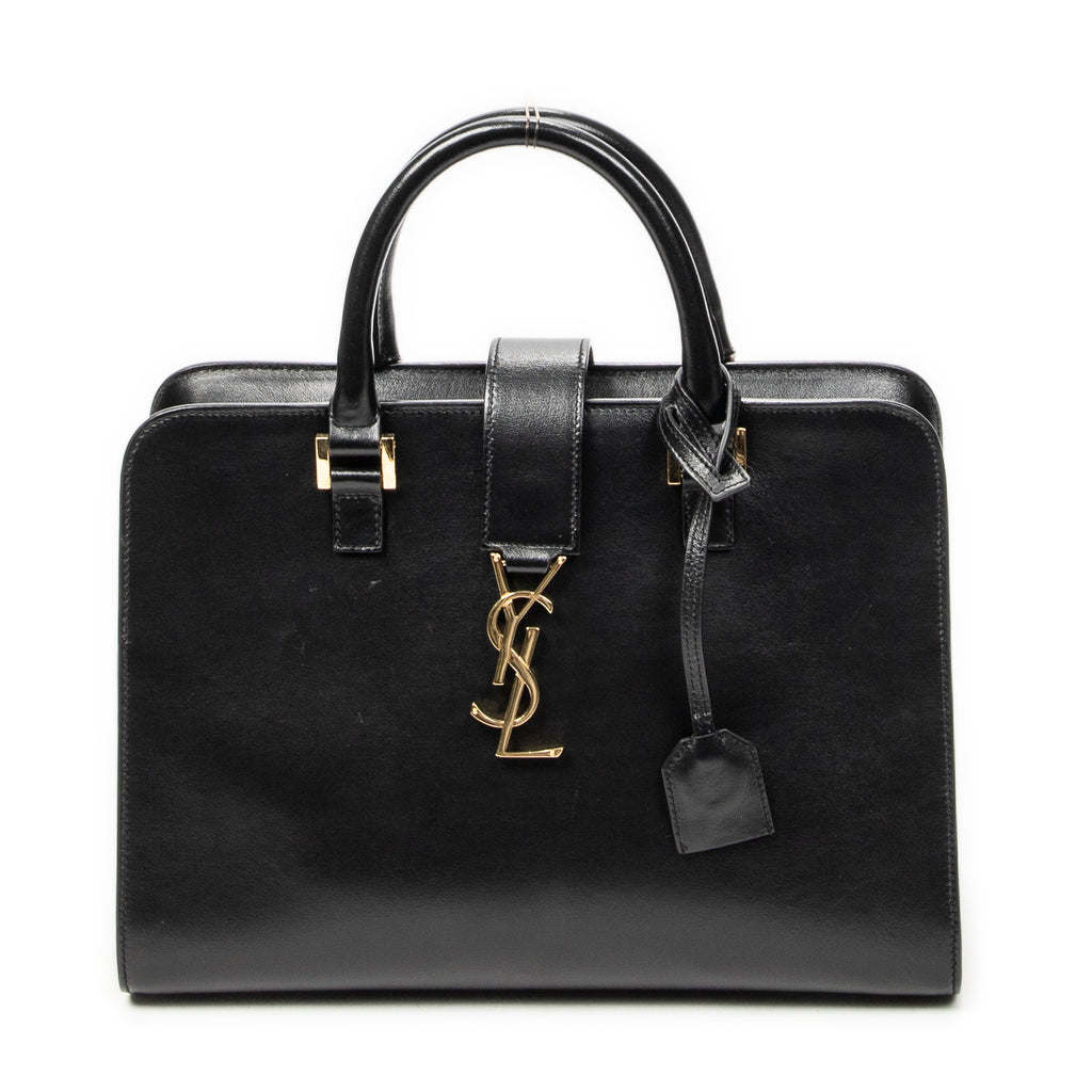 Shoulder Bag Small Monogram Cabas Black Smooth Calfskin Leather