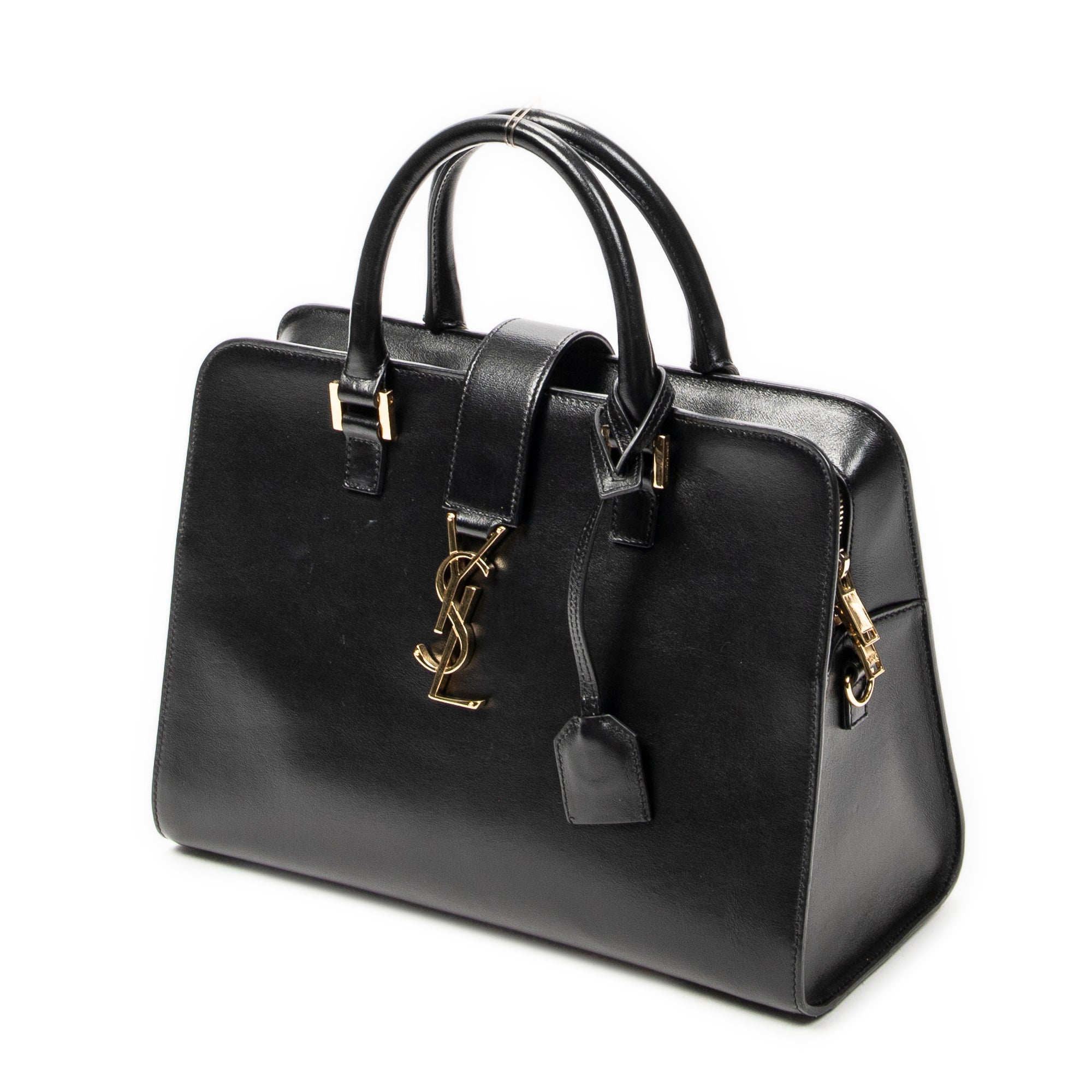 Shoulder Bag Small Monogram Cabas Black Smooth Calfskin Leather
