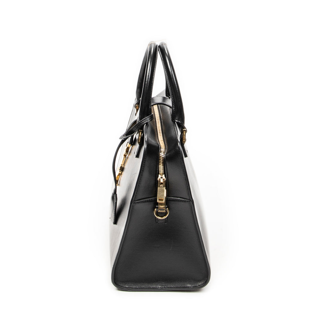 Shoulder Bag Small Monogram Cabas Black Smooth Calfskin Leather