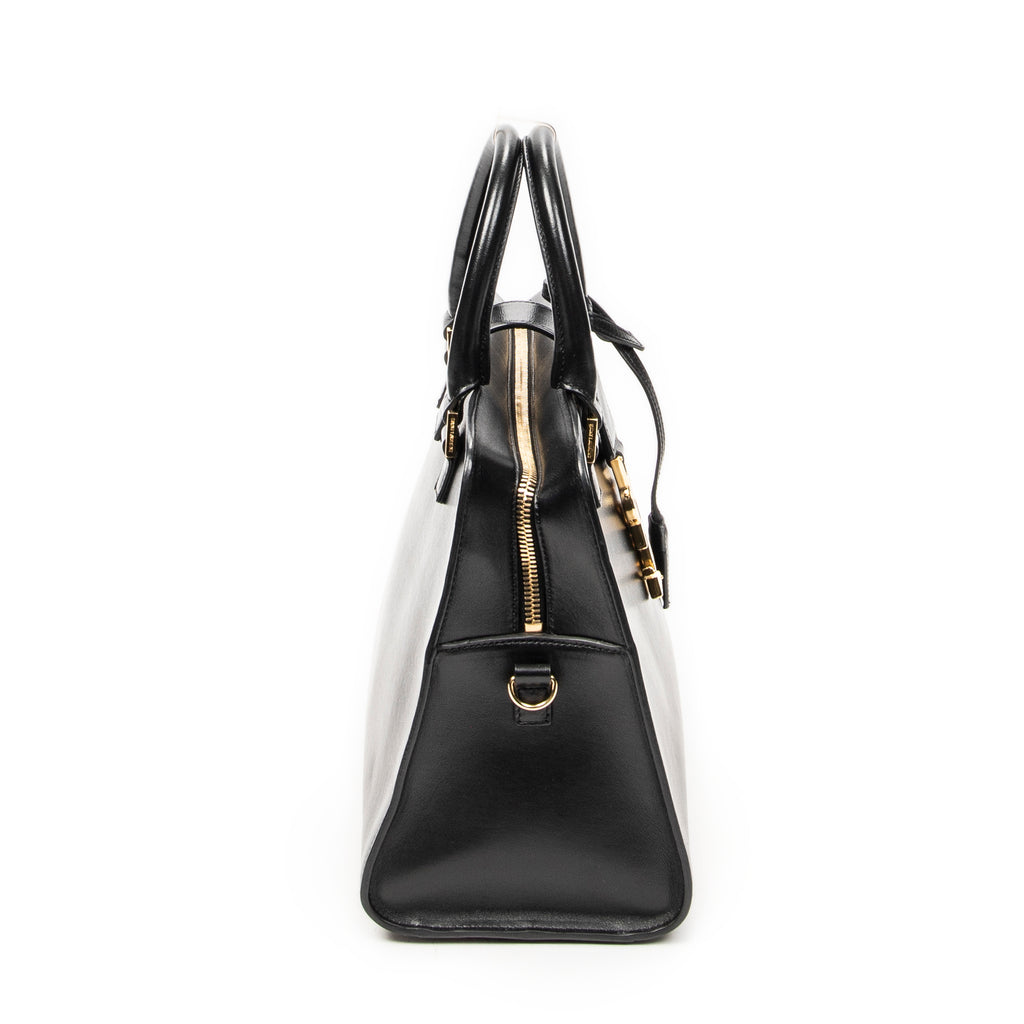 Shoulder Bag Small Monogram Cabas Black Smooth Calfskin Leather