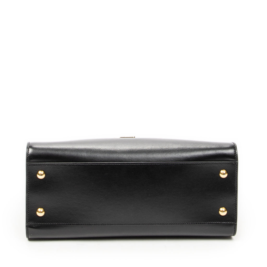 Shoulder Bag Small Monogram Cabas Black Smooth Calfskin Leather