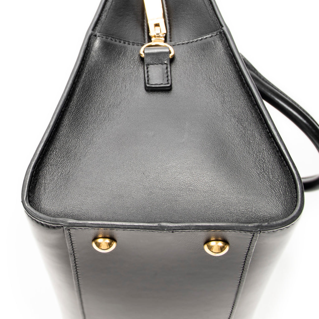 Shoulder Bag Small Monogram Cabas Black Smooth Calfskin Leather