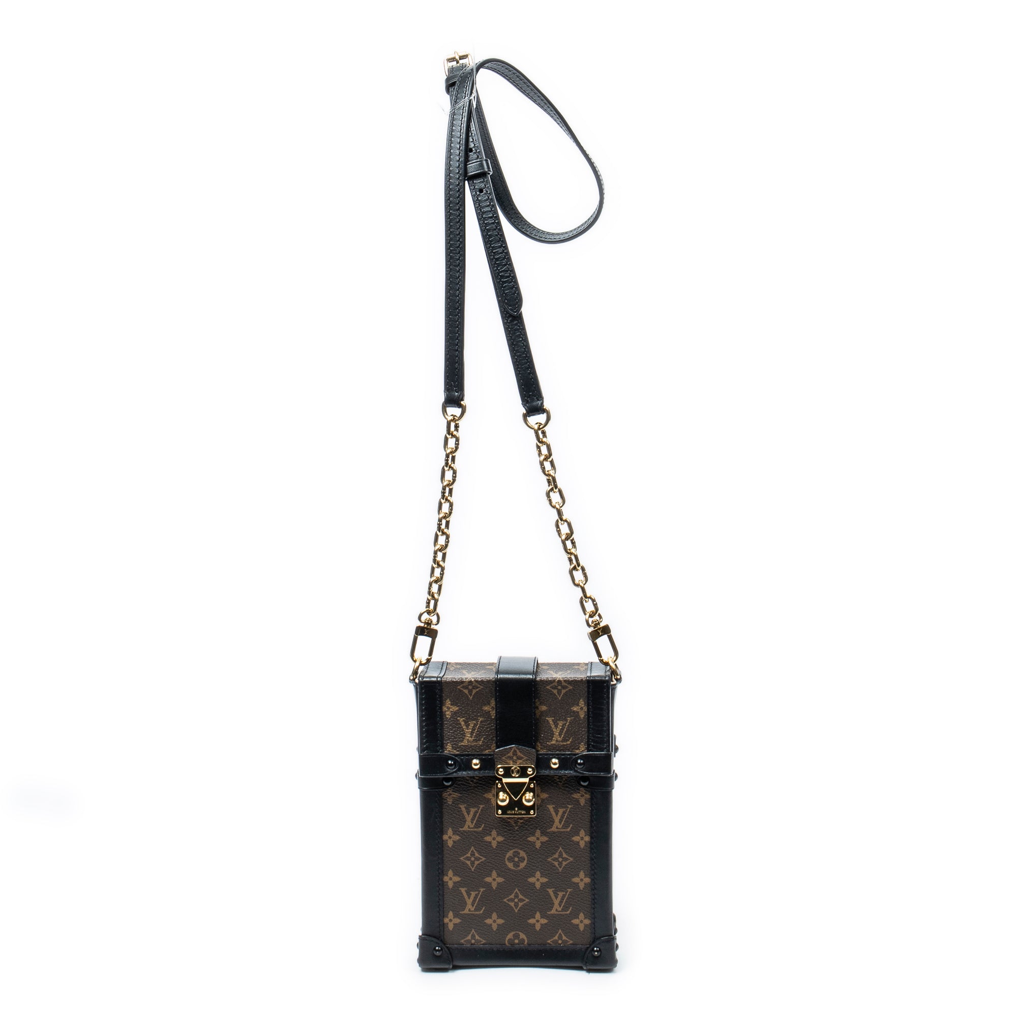 Shoulder Bag Vertical Trunk Pochette Brown Monogram Canvas