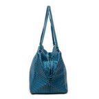 Shoulder Bag Cube Shoulder Bag Blue Intrecciato Leather