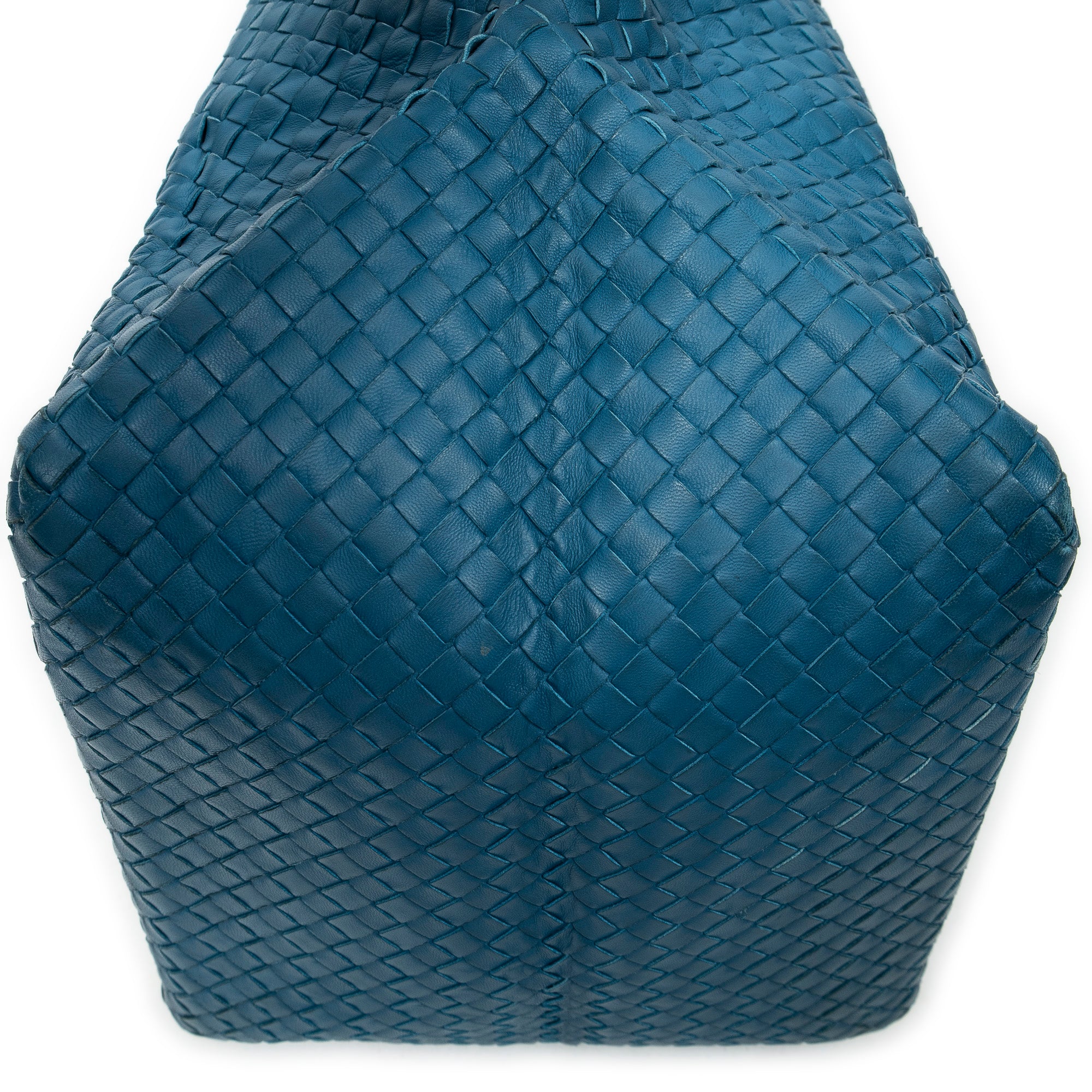 Shoulder Bag Cube Shoulder Bag Blue Intrecciato Leather