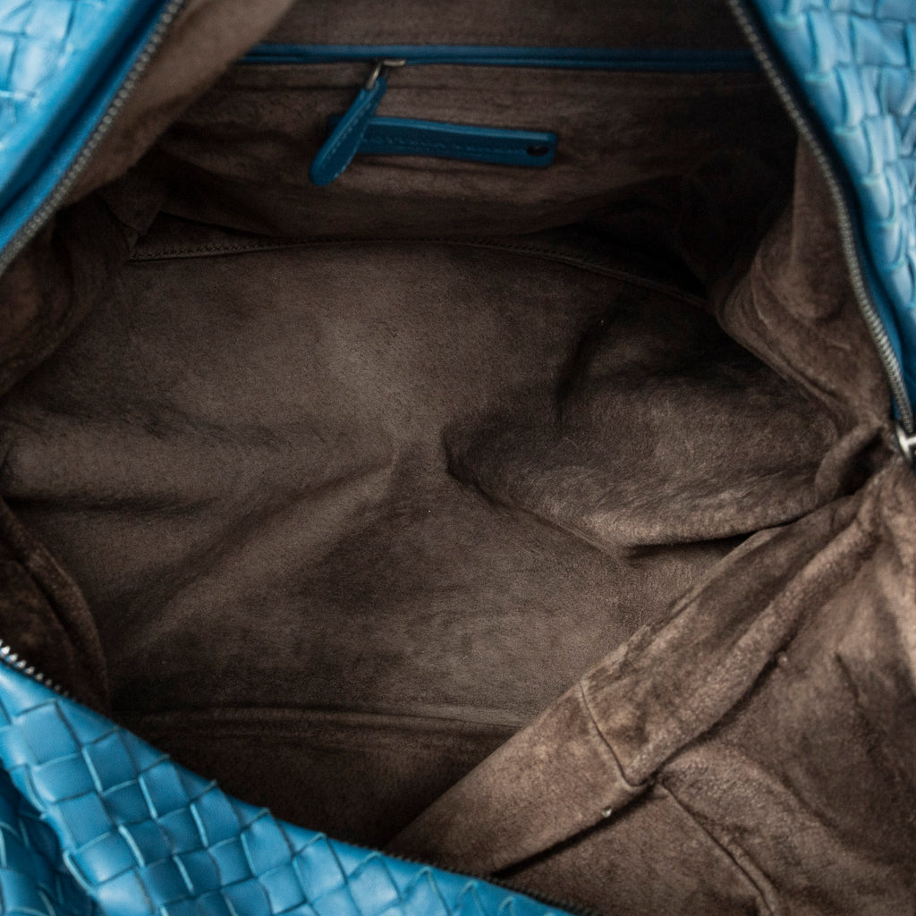 Shoulder Bag Cube Shoulder Bag Blue Intrecciato Leather