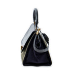 Shoulder Bag Small Tricolor Trapeze Green Felt Canvas
