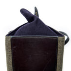 Shoulder Bag Small Tricolor Trapeze Green Felt Canvas