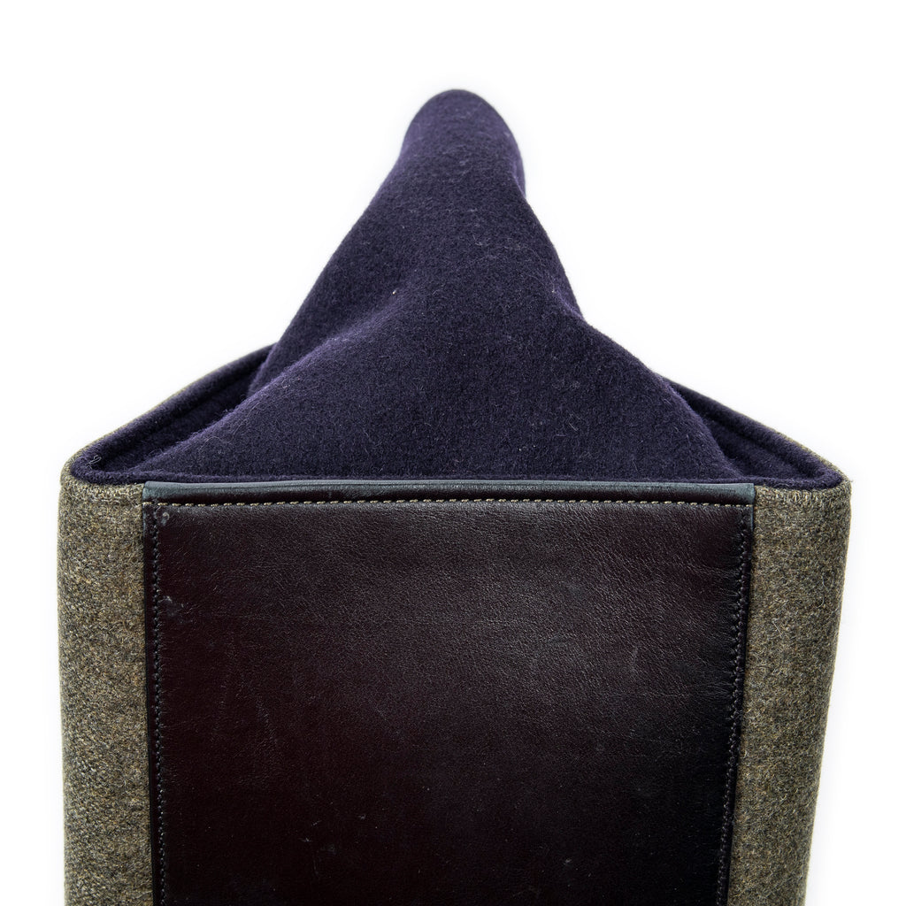 Shoulder Bag Small Tricolor Trapeze Green Felt Canvas