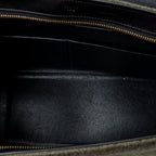 Shoulder Bag Small Tricolor Trapeze Green Felt Canvas