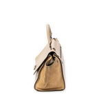 Shoulder Bag Small Trapeze Beige Grained Calfskin Leather
