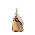Shoulder Bag Small Trapeze Beige Grained Calfskin Leather
