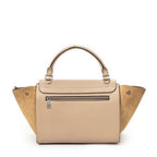 Shoulder Bag Small Trapeze Beige Grained Calfskin Leather