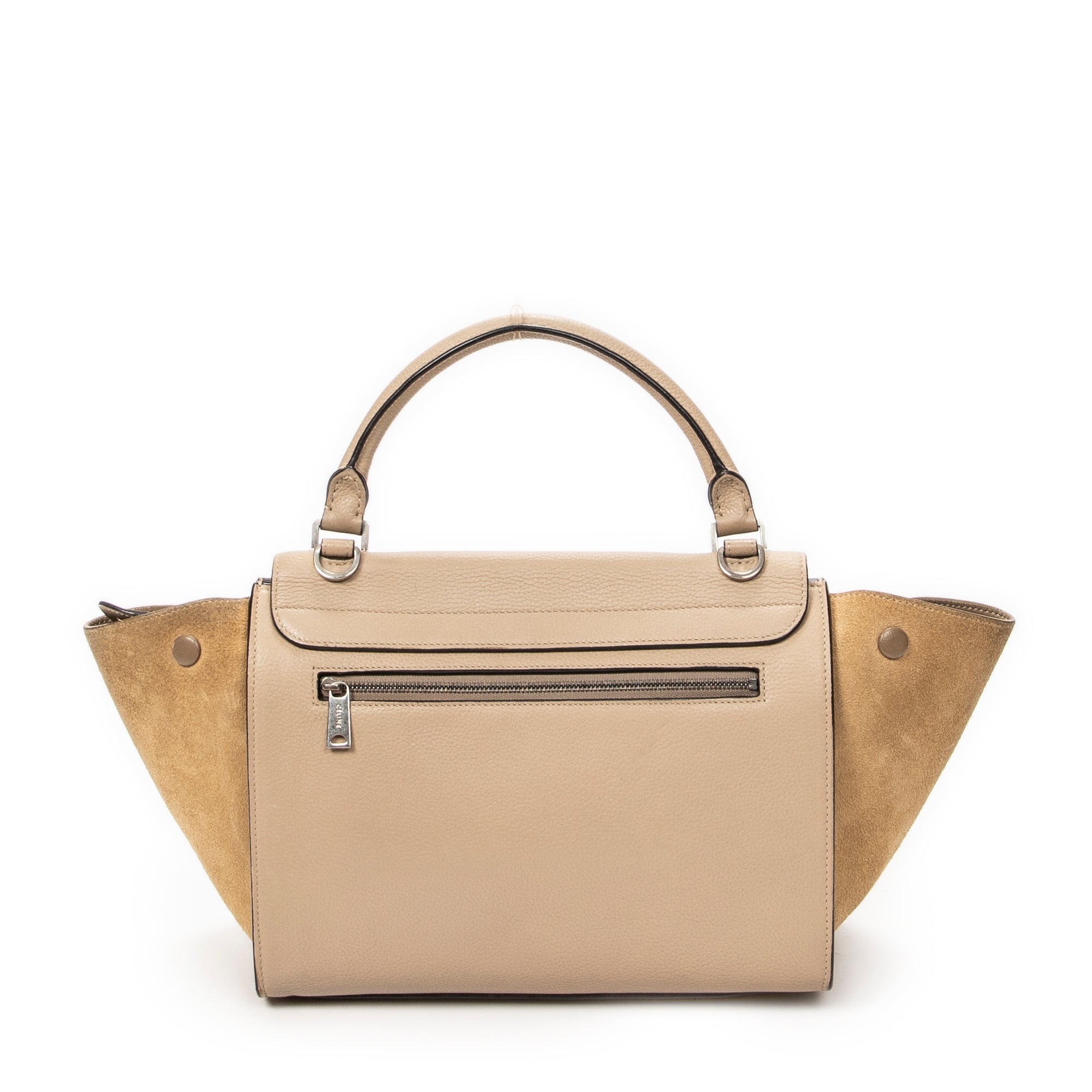 Shoulder Bag Small Trapeze Beige Grained Calfskin Leather