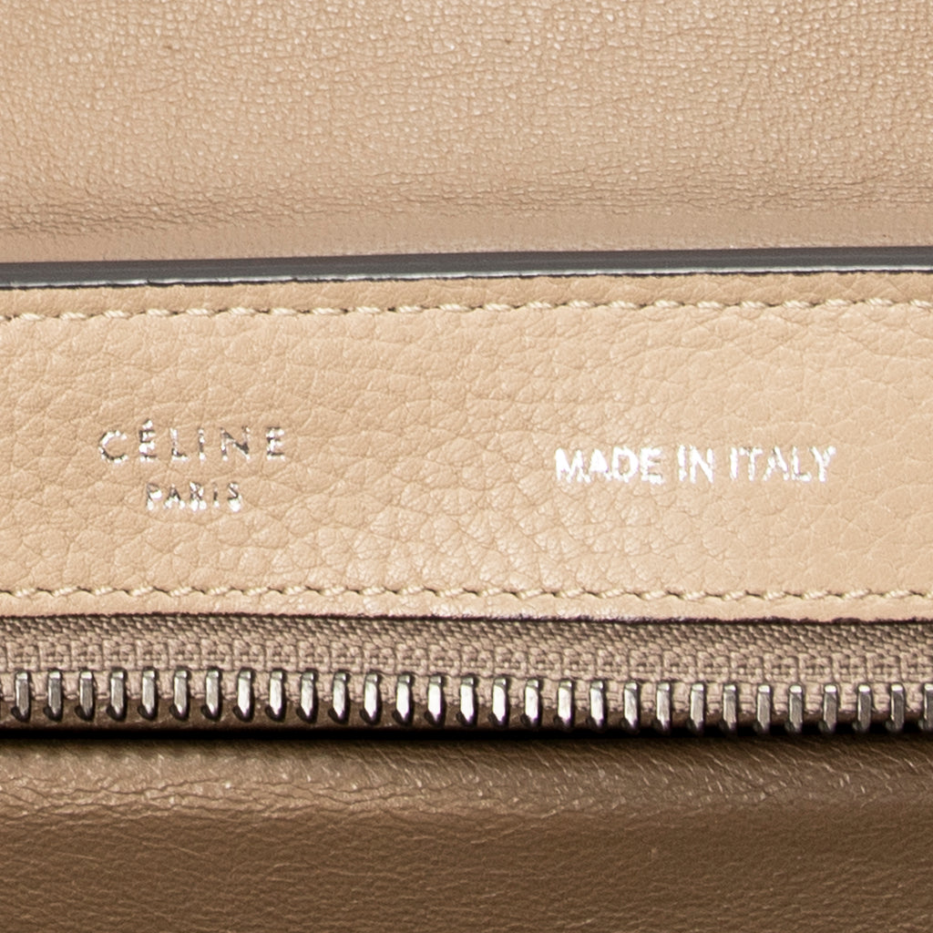 Shoulder Bag Small Trapeze Beige Grained Calfskin Leather