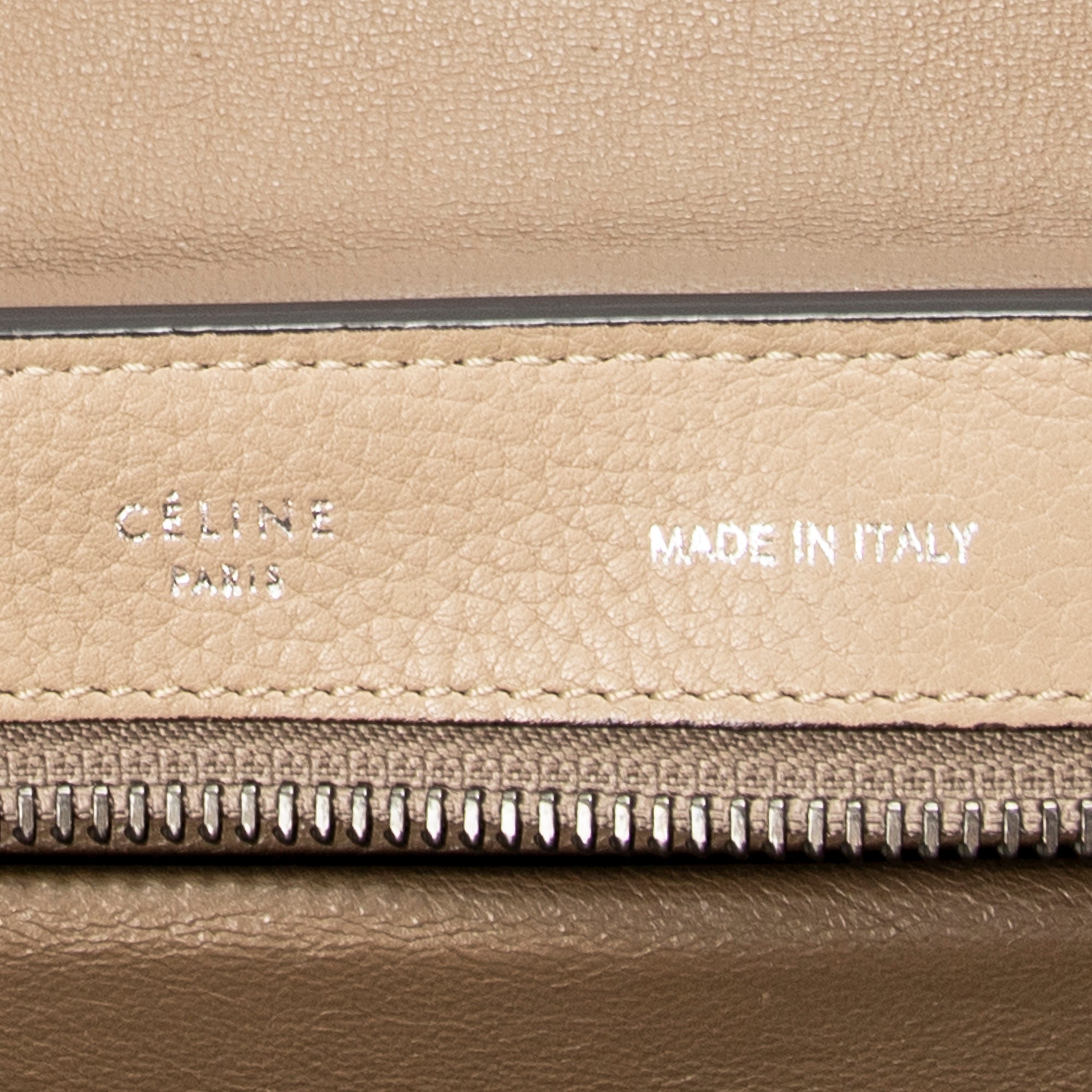 Shoulder Bag Small Trapeze Beige Grained Calfskin Leather