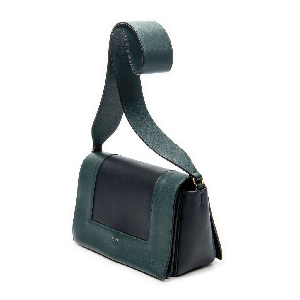 Shoulder Bag Medium Frame Crossbody Navy Calfskin Leather