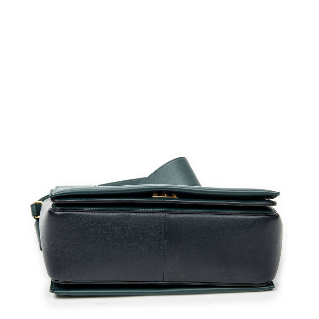 Shoulder Bag Medium Frame Crossbody Navy Calfskin Leather