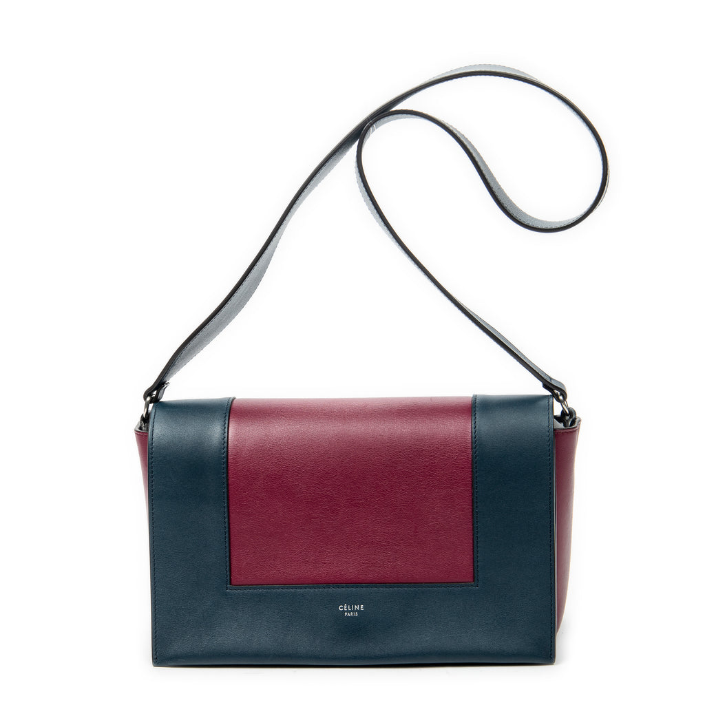 Shoulder Bag Medium Frame Crossbody Plum Calfskin Leather