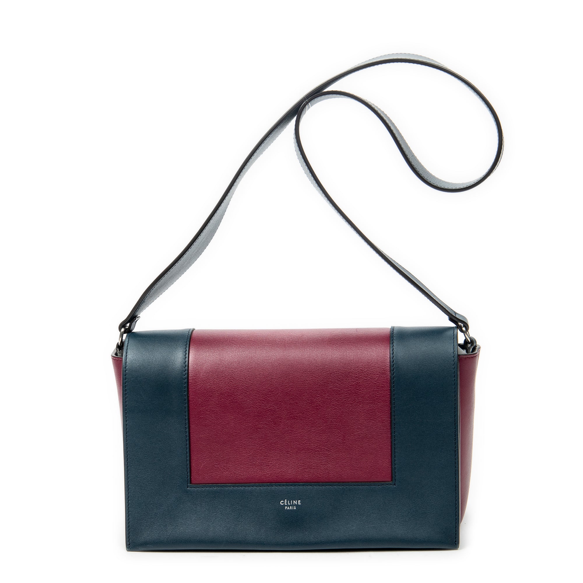 Shoulder Bag Medium Frame Crossbody Plum Calfskin Leather