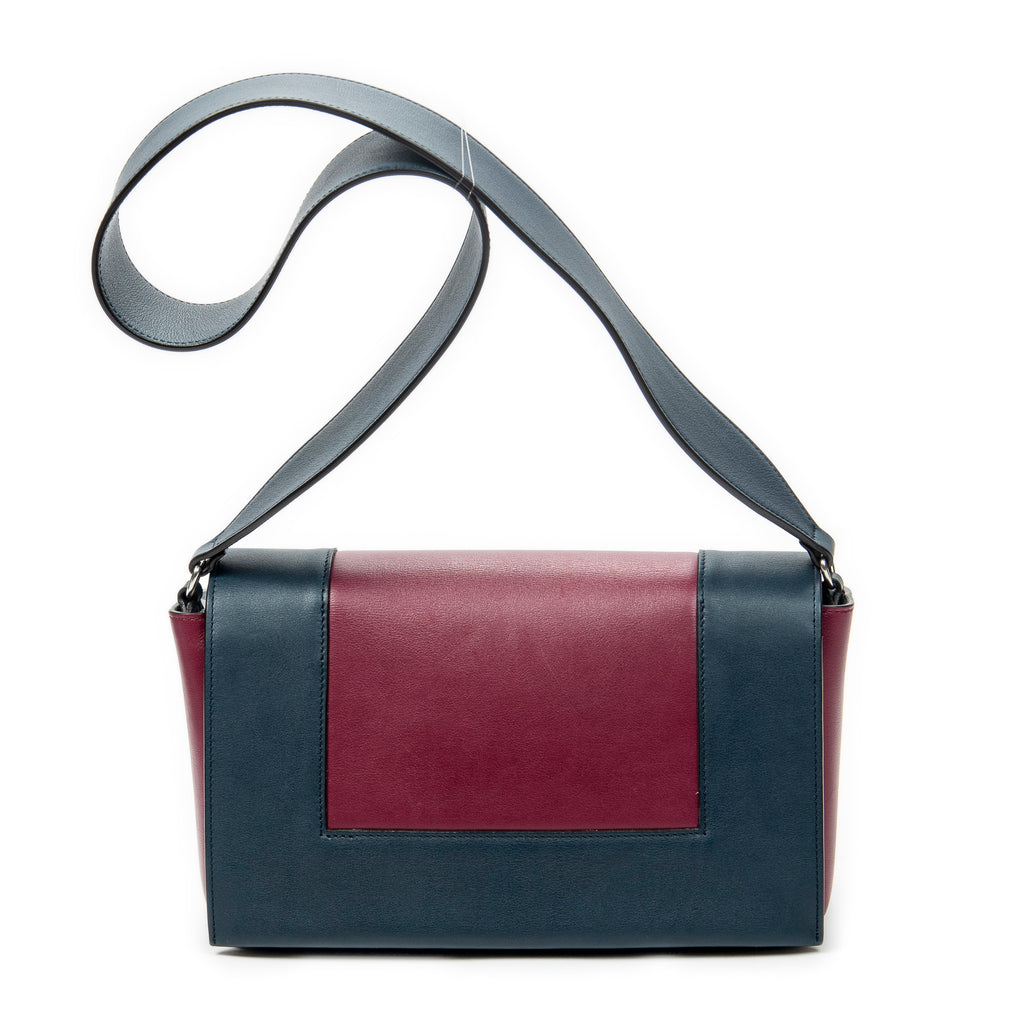 Shoulder Bag Medium Frame Crossbody Plum Calfskin Leather