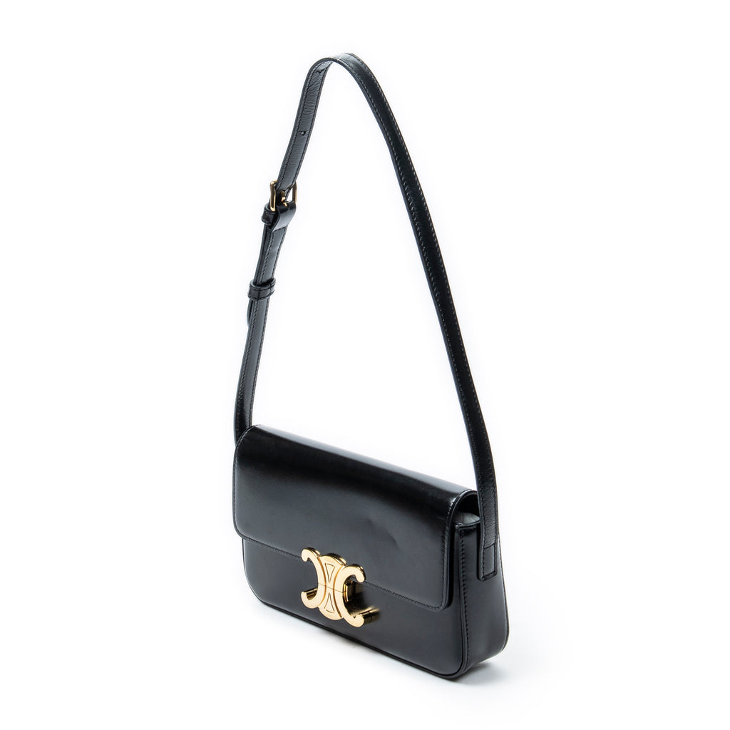 Shoulder Bag Claude Black Smooth Calfskin Leather