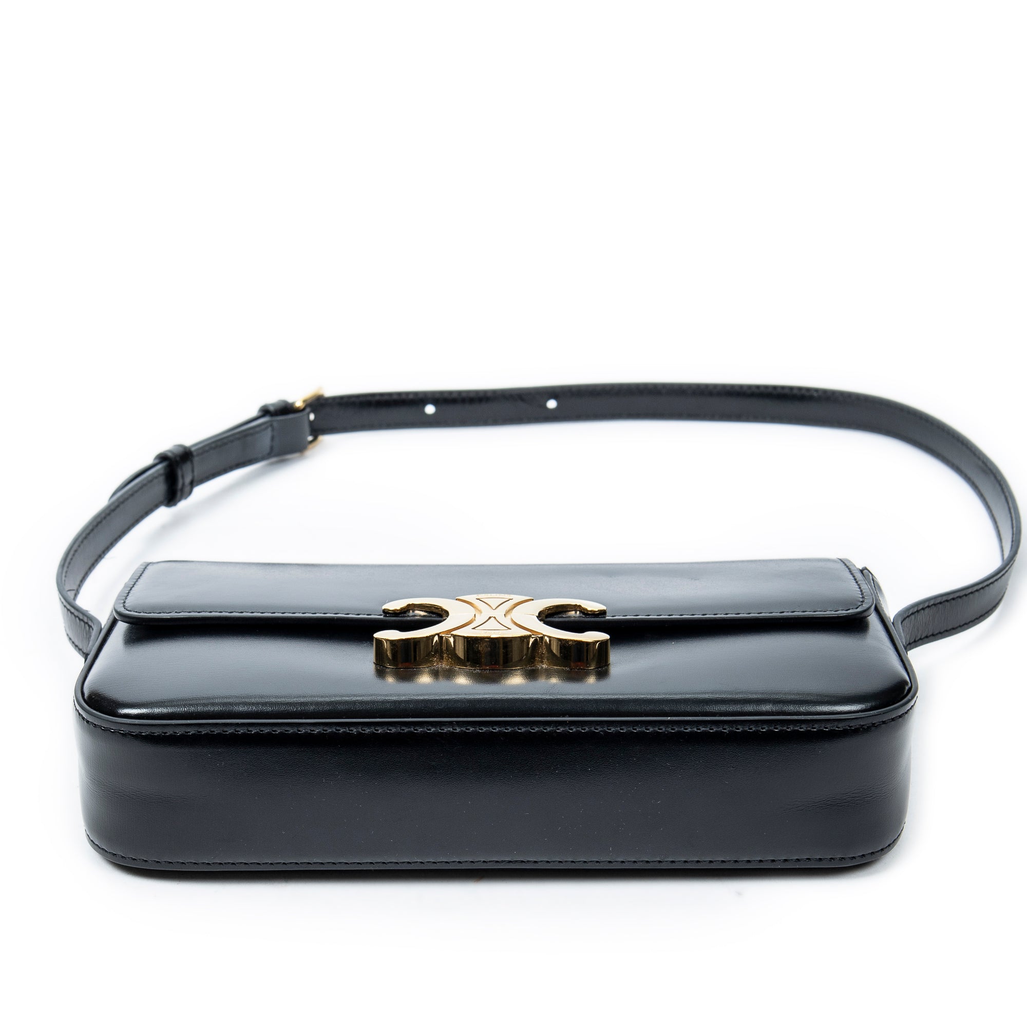 Shoulder Bag Claude Black Smooth Calfskin Leather
