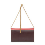 Shoulder Bag Envelope Wallet on Chain Burgundy Calfskin Leather