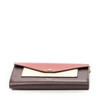 Shoulder Bag Envelope Wallet on Chain Burgundy Calfskin Leather