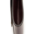 Shoulder Bag Envelope Wallet on Chain Burgundy Calfskin Leather