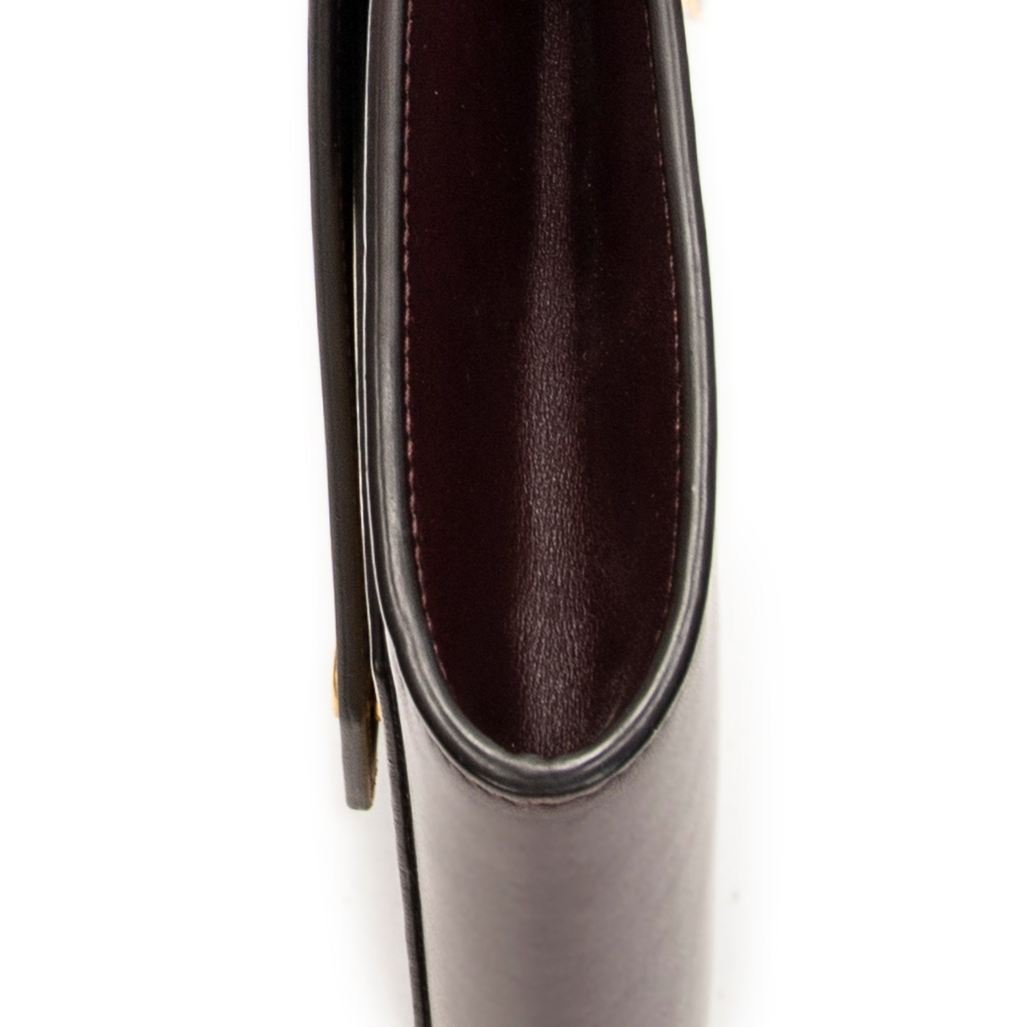 Shoulder Bag Envelope Wallet on Chain Burgundy Calfskin Leather