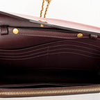 Shoulder Bag Envelope Wallet on Chain Burgundy Calfskin Leather