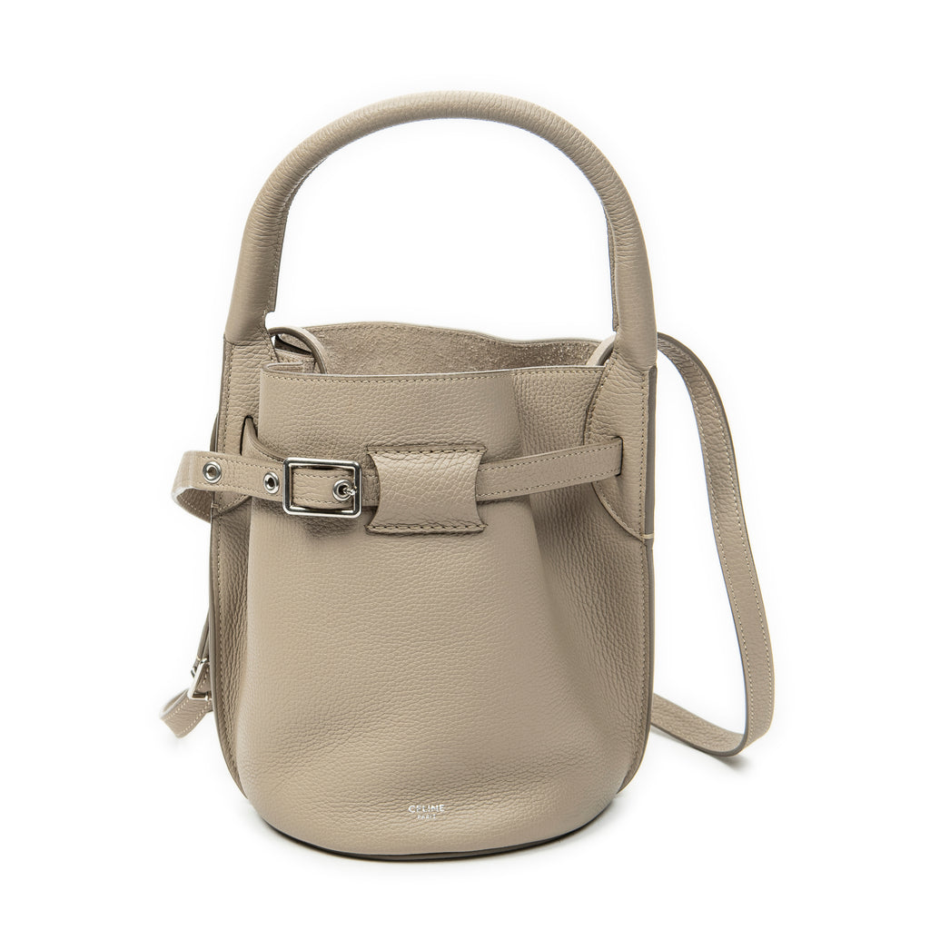 Shoulder Bag Nano Bucket Big Bag Greige Grained Calfskin Leather