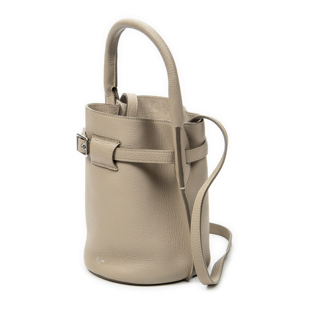 Shoulder Bag Nano Bucket Big Bag Greige Grained Calfskin Leather