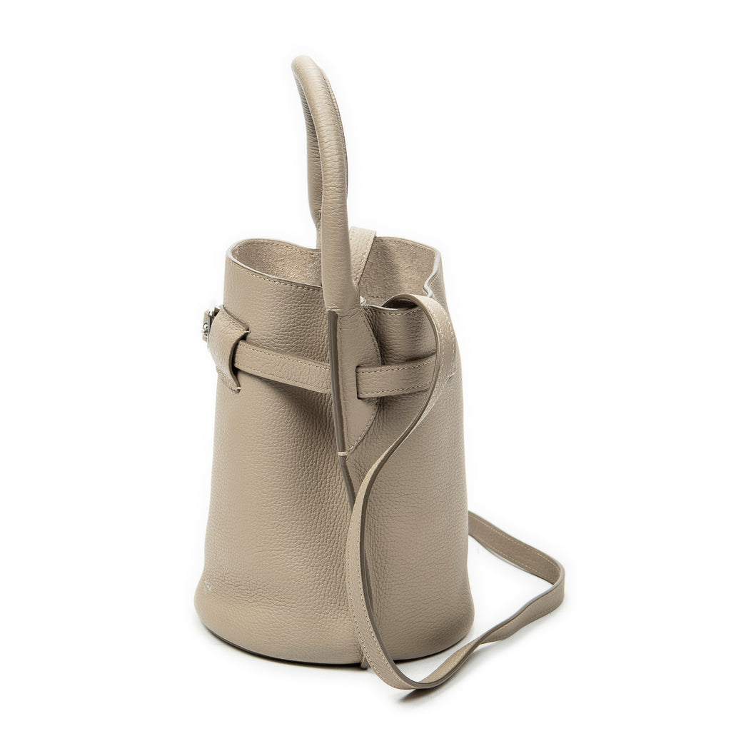 Shoulder Bag Nano Bucket Big Bag Greige Grained Calfskin Leather