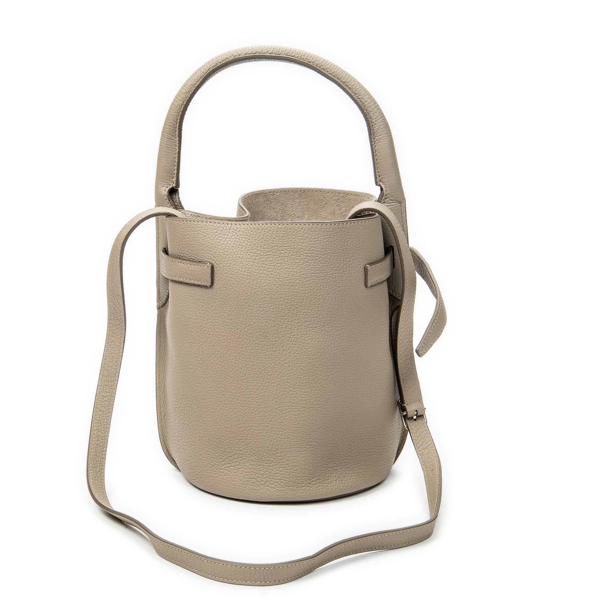 Shoulder Bag Nano Bucket Big Bag Greige Grained Calfskin Leather