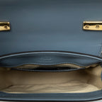 Shoulder Bag Mini C Crossbody Light Blue Croc Embossed Leather