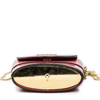 Shoulder Bag Small Aby Lock Red Croc Embossed Leather