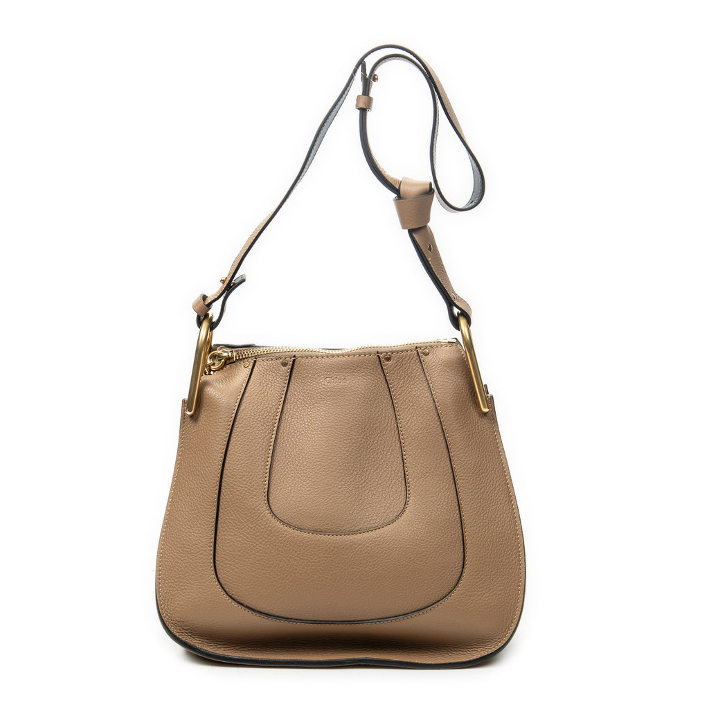 Shoulder Bag Medium Hayley Hobo Tan Grained Calfskin Leather